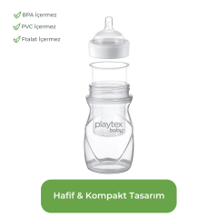 Playtex Baby ™ Nurser® Yenidoğan Bebek Biberon &  Liners®  Seti - 100% Anti-Kolik - 118ml, 3 Adet Biberon & 15 Adet Sterilize Tek Kullanımlık Liners Biberon Torbaları, 0+ Ay,Yavaş Akış