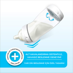 Playtex Baby™ Ventaire® Yenidoğan  Bebek Biberonu, Kolik & Reflü Önlemeye Yardımcı, 178 ml, 0+ Ay,Yavaş Akış, Adet