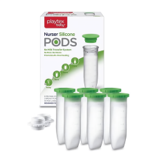 Playtex Baby™ Silikon PODS® Anne Sütü Saklama   Kapları & Nurser Biberon Uyumlu - Doğrudan Sağım ve Saklama, Dondurucu Uyumlu, Anti-Kolik Tasarım, 178 ml, 6lı Paket, 3+ Ay, 2 Adet Pompa Adaptörü ile