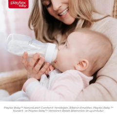 Playtex Baby™ NaturaLatch Comfort® Yenidoğan,  Biberon Emzikleri, 0+ Ay, Yavaş Akış,  Doğal Tepkili, 2 Adet